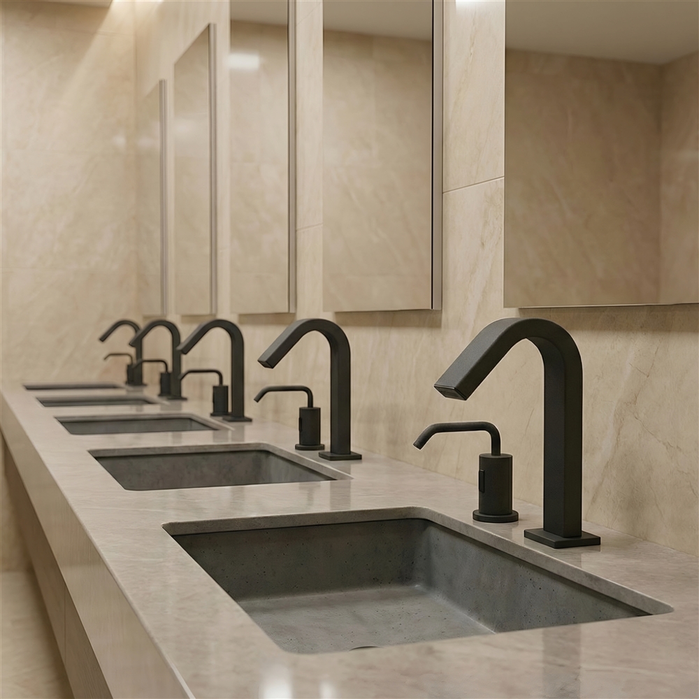 Basalt Textured Dark Grey Faucet With Dispenser - Touchless Set